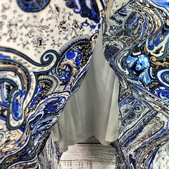 AVENUE PAISLEY PLUS SIZE 14 16 Blues, Black & White Maxi Dress - Picture 12 of 15